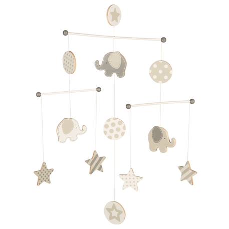 Mobile éléphants et étoiles Gris 1 - vertbaudet enfant 