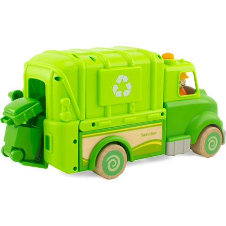 Routoudou - camion poubelle Vert 5 - vertbaudet enfant 