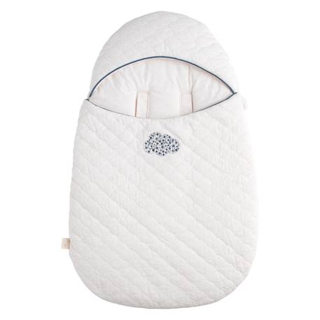 Nid d'ange bébé 5 attaches en coton matelassé - petit coeur Blanc/bleu+Blanc/rose 1 - vertbaudet enfant 