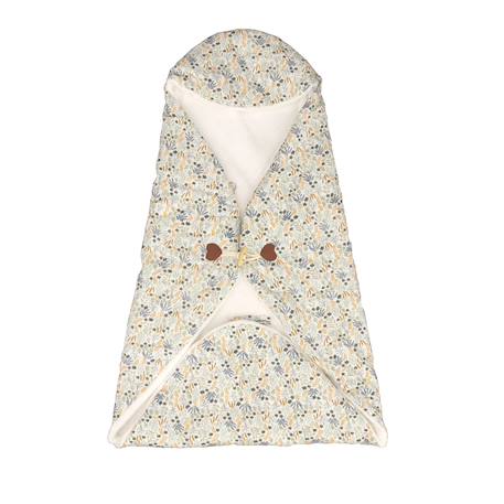 Couverture nomade à capuche en coton - esmee Blanc/bleu+Blanc/rose+Bleu+Rose 1 - vertbaudet enfant 