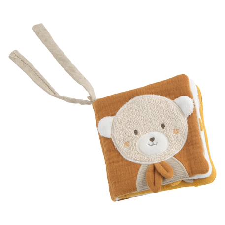 Livre d'éveil bébé en coton bio - petit soleil Bleu+Jaune+Rose 3 - vertbaudet enfant 