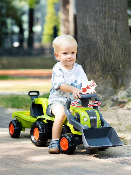 Porteur tracteur claas 1er âge avec pelle frontale, excavatrice et remorque Vert claas 5 - vertbaudet enfant 