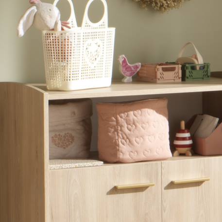 Lot de 2 panières de rangement en coton matelassé - petit nuage Blanc/bleu+Blanc/rose 4 - vertbaudet enfant 