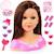 Charlène super modèle tête à coiffer et maquiller cheveux brun Rose 1 - vertbaudet enfant 