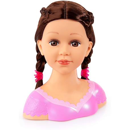Charlène super modèle tête à coiffer et maquiller cheveux brun Rose 4 - vertbaudet enfant 