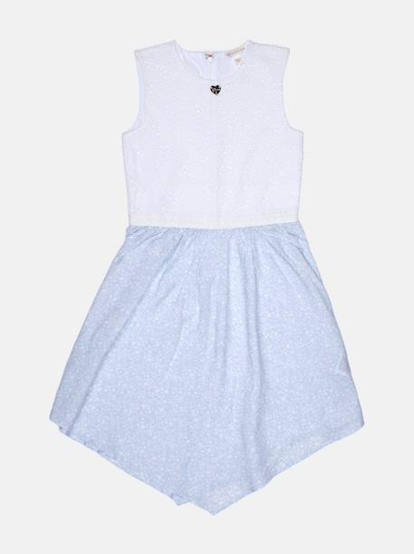 Robe à broderies Blanc / bleu 1 - vertbaudet enfant 