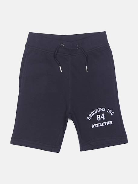 Bermuda taille élastique Bleu foncé 1 - vertbaudet enfant 