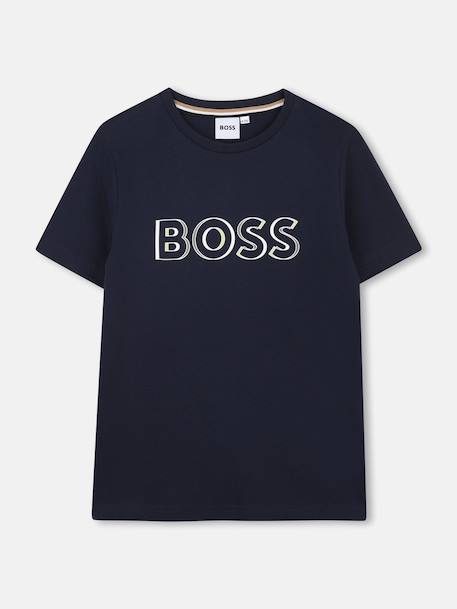 T-shirt  manches courtes Bleu+Vanille 1 - vertbaudet enfant 