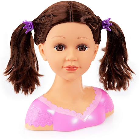 Charlène super modèle tête à coiffer et maquiller cheveux brun Rose 5 - vertbaudet enfant 