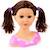 Charlène super modèle tête à coiffer et maquiller cheveux brun Rose 5 - vertbaudet enfant 