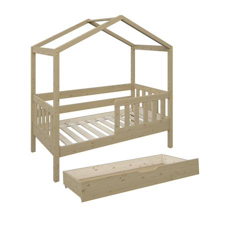 Petit lit cabane évolutif avec tiroirs pin massif charlie Blanc+Bois 12 - vertbaudet enfant 