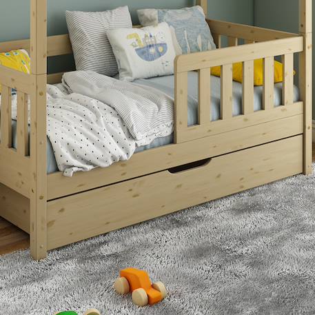 Petit lit cabane évolutif avec tiroirs pin massif charlie Blanc+Bois 11 - vertbaudet enfant 