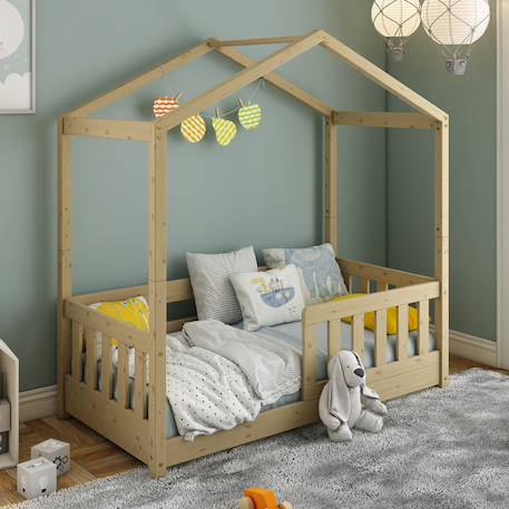 Petit lit cabane évolutif avec tiroirs pin massif charlie Blanc+Bois 8 - vertbaudet enfant 