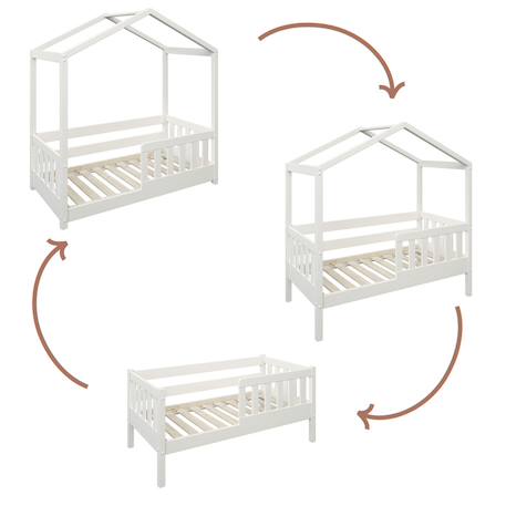 Petit lit cabane évolutif avec tiroirs pin massif charlie Blanc+Bois 5 - vertbaudet enfant 