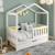 Petit lit cabane évolutif avec tiroirs pin massif charlie Blanc+Bois 1 - vertbaudet enfant 