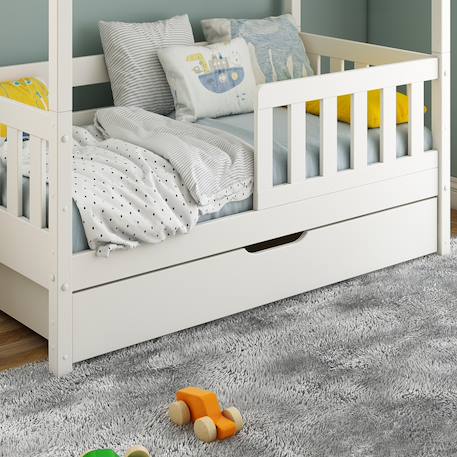Petit lit cabane évolutif avec tiroirs pin massif charlie Blanc+Bois 2 - vertbaudet enfant 
