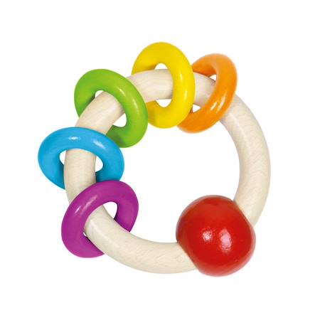 Hochet avec 5 anneaux arc-en-ciel Beige 2 - vertbaudet enfant 
