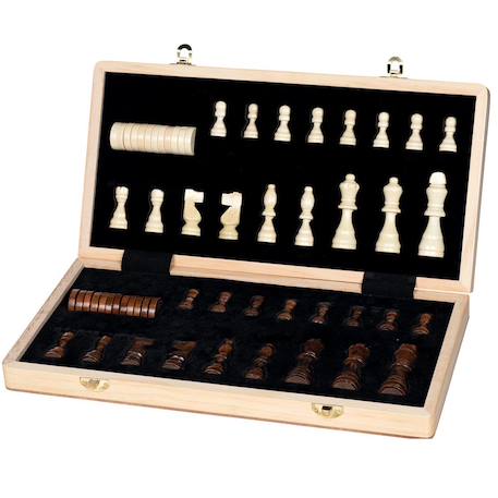 Jeu de dames et échecs magnétique Marron 3 - vertbaudet enfant 