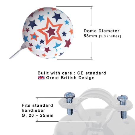 Sonnette vélo stars Blanc 4 - vertbaudet enfant 