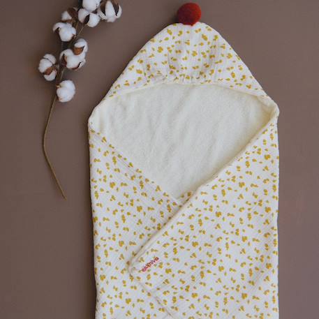 Cape de bain honey moon (75 x 75 cm) Blanc, jaune, rouge+Blanc, rouge 2 - vertbaudet enfant 