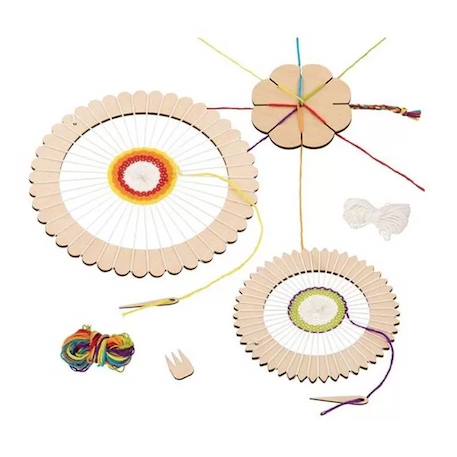 Métier à tisser rond et fleur à tresser Beige 1 - vertbaudet enfant 