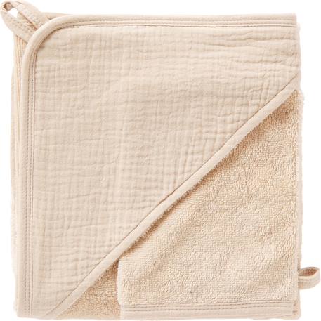 Cape de bain bambou + gant caramel forest (70 x 70 cm) Beige+Beige, écru+Ecru, marron, orange+Vert 1 - vertbaudet enfant 