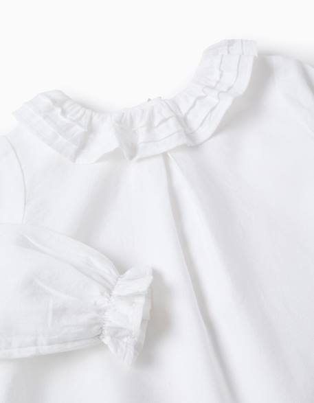 Chemisier en sergé de coton avec volants Blanc 4 - vertbaudet enfant 