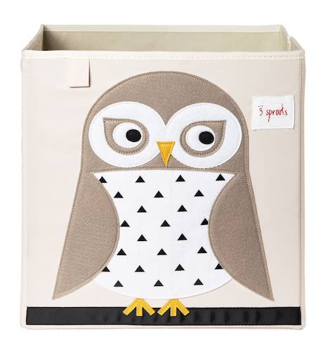 Cube de rangement chouette Gris 1 - vertbaudet enfant 