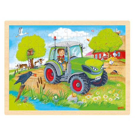 Puzzle tracteur Beige 1 - vertbaudet enfant 