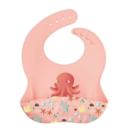 Bavoir en silicone slurpy la pieuvre Rose 1 - vertbaudet enfant 