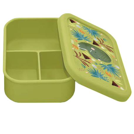 Boîte à lunch en silicone cracky le dinosaure Vert 2 - vertbaudet enfant 