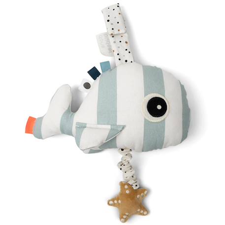 Peluche musicale à suspendre baleine rose wally Bleu, blanc, jaune 2 - vertbaudet enfant 