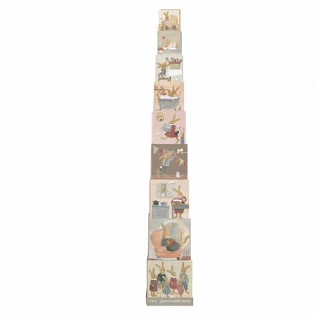 Pyramide 123 famille lapin Marron 2 - vertbaudet enfant 