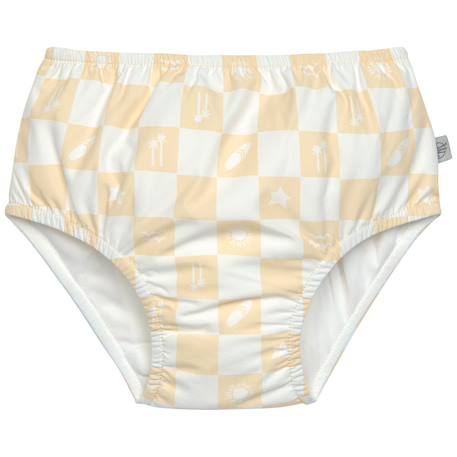 Garçon-Maillot de bain couche check pattern vanille et écru (25-36 mois)