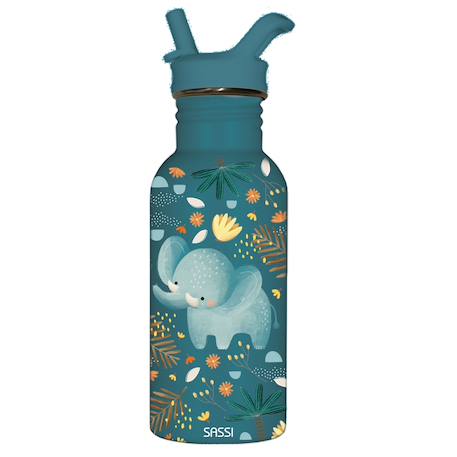 Bouteille en inox chewy l'éléphant 500 ml Bleu 1 - vertbaudet enfant 