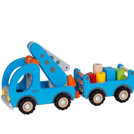 Camion grue avec remorque Bleu 1 - vertbaudet enfant 