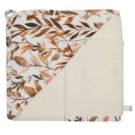 Garçon-Cape de bain bambou + gant caramel forest (70 x 70 cm)