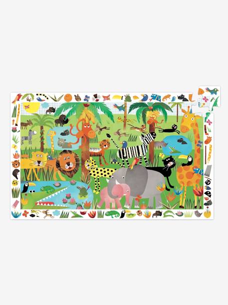 Puzzle observation La jungle 35 pièces DJECO multicolore 1 - vertbaudet enfant 