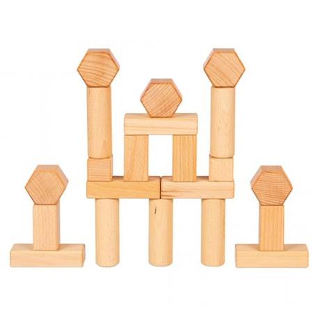 Jeu de construction en bois naturel Beige 3 - vertbaudet enfant 