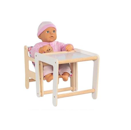 Chaise haute poupée avec table 2 en 1 Beige 4 - vertbaudet enfant 