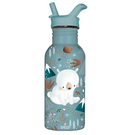 Bouteille en inox munchy l'ours 500 ml Bleu 1 - vertbaudet enfant 