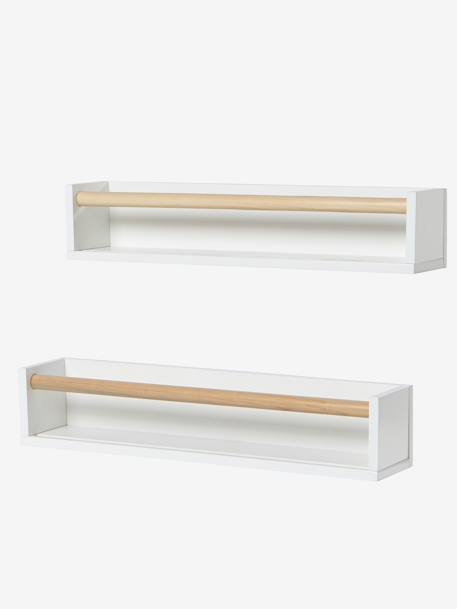 Lot de 2 étagères livres blanc/bois+ROSE+VERT 2 - vertbaudet enfant 