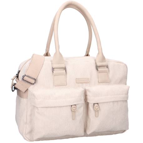 Sac à langer en velours côtelé sable Ecru 1 - vertbaudet enfant 