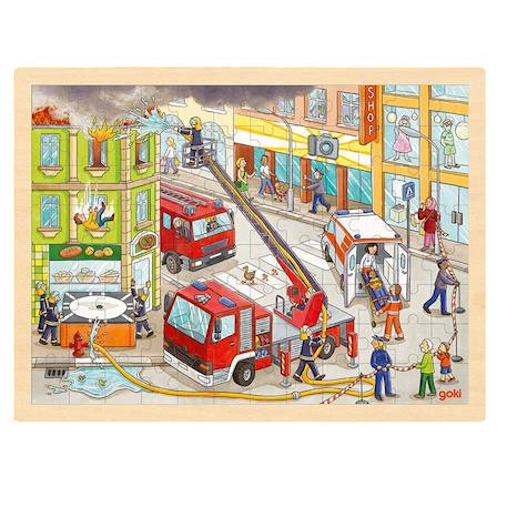 Puzzle l'intervention des pompiers Beige 1 - vertbaudet enfant 