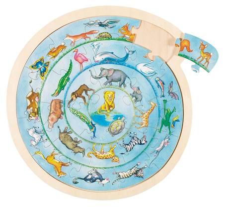 Puzzle la ronde des animaux Bleu 1 - vertbaudet enfant 