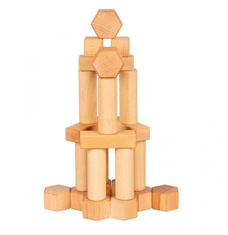 Jeu de construction en bois naturel Beige 4 - vertbaudet enfant 