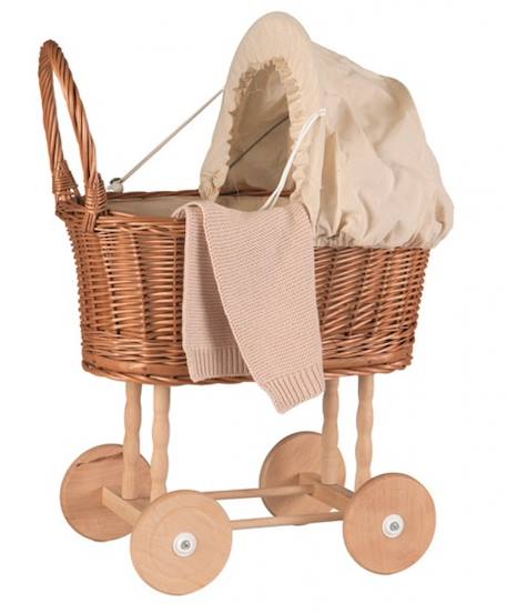 Landau en osier écru Marron 1 - vertbaudet enfant 