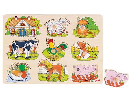 Puzzle sonore animaux de la ferme Beige 1 - vertbaudet enfant 