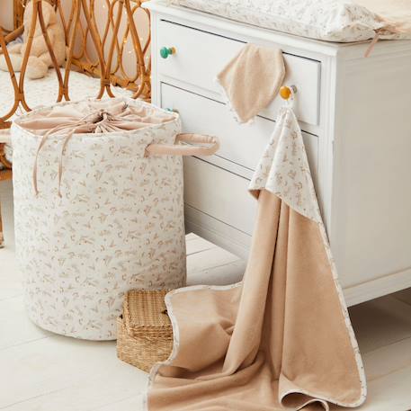 Cape de bain bambou + gant caramel forest (70 x 70 cm) Beige, écru+Vert 2 - vertbaudet enfant 