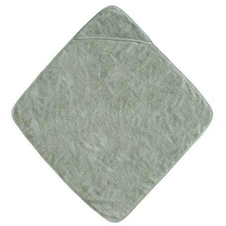 Cape de bain en coton bio fog Ecru+Vert 7 - vertbaudet enfant 